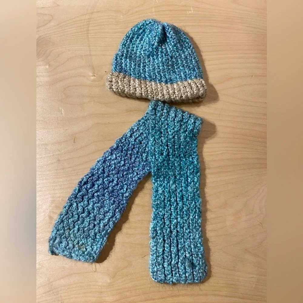 Kid Crochet Toboggan and Scarf Set (JX)